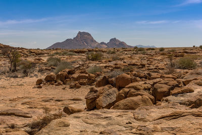 Landscape at the spitzkoppe rock formation, namibia