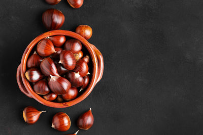 Directly above shot of coffee beans on table
