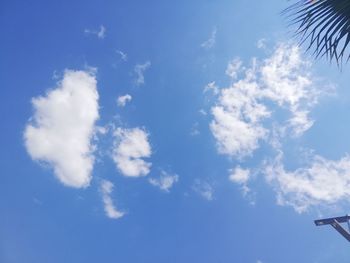 Low angle view of white clouds in sky