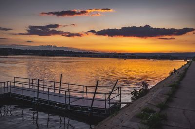 Scenic view of sunset over sea