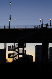 Low angle view of bridge against clear sky