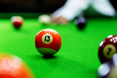 Close-up of a ball on table