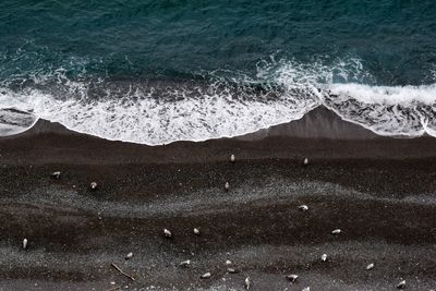 Waves rushing towards shore