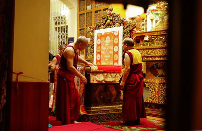 People standing in temple