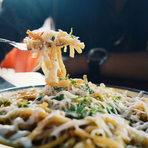 Close-up of meal served in plate