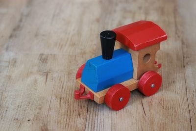 Close-up of multi colored toy on table