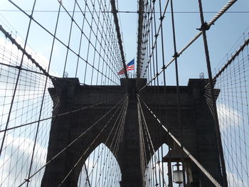 Low angle view of brooklyn bridge