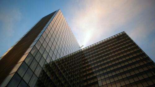 Low angle view of modern building against sky