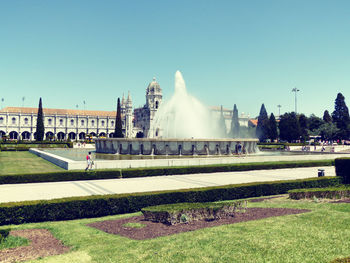 Fountain in formal garden