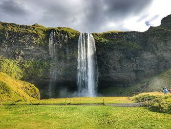 Scenic view of waterfall