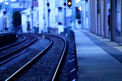 Railroad station at dusk