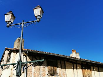 Low angle view of building against clear sky