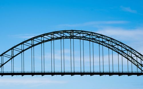 Low angle view of suspension bridge