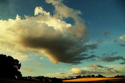 Scenic view of cloudy sky at sunset
