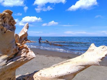 Scenic view of beach against sky