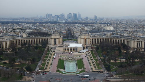 Aerial view of quartier du trocadero in city