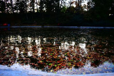 Scenic view of lake during rainy season