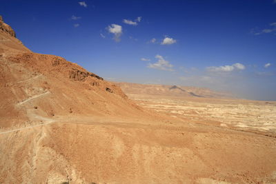 Scenic view of arid landscape against sky