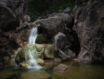 Scenic view of waterfall