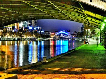 Illuminated city at night