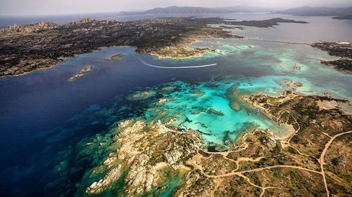 High angle view of sea