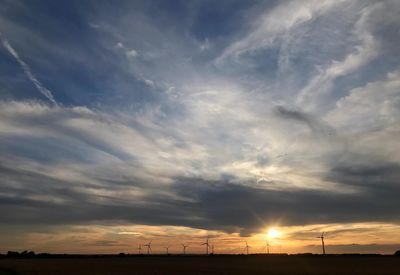 Scenic view of sunset over landscape