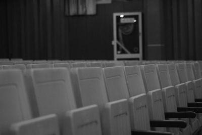 Close-up of empty seats in kitchen