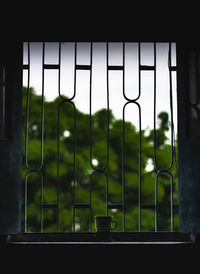 Close-up of empty glass window