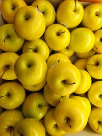 Full frame shot of apples at market stall