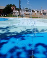 Reflection of built structure in water