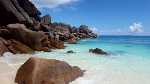 Scenic view of beach against sky