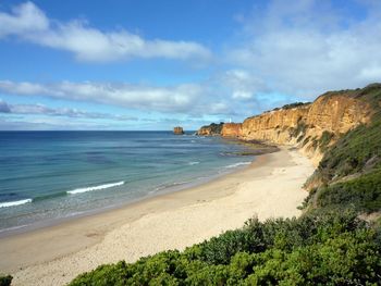 Scenic view of beach against sky