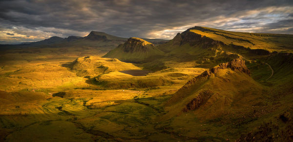 Scenic view of landscape against sky during sunset