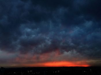 Scenic view of dramatic sky at night