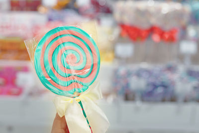 Close-up of multi colored cake