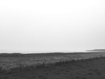 Scenic view of landscape against clear sky