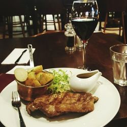 Close-up of food on table