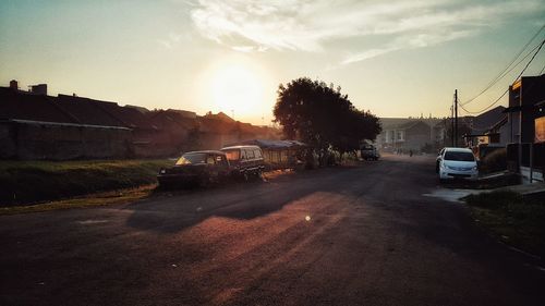 Road with buildings in background