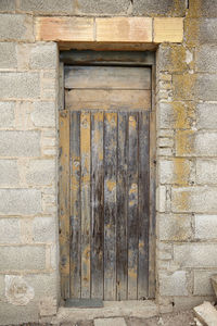 Closed door of old building