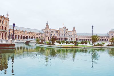 Reflection of buildings in water
