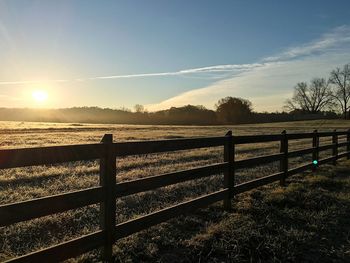 Sun shining over landscape