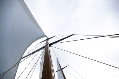 Low angle view of sailboat against sky