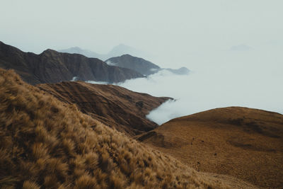 Road through the mountains and clouds