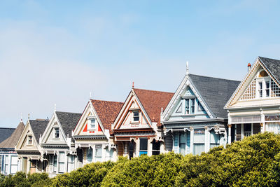 Famous historical victorian houses called painted ladies, san francisco, california