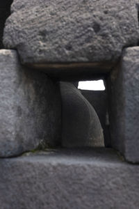 Close-up of stone wall in building