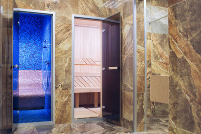 Entrance to the hammam and bath through a corridor lined with marble