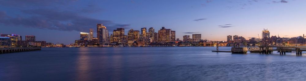 City lit up at night