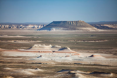 Surrealistic lanscape of ustyurt table land. kazakhstan, mangystau region