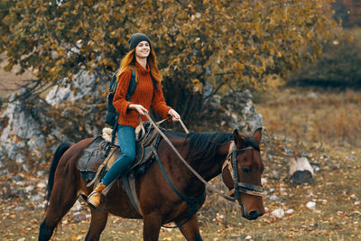 Man riding horse