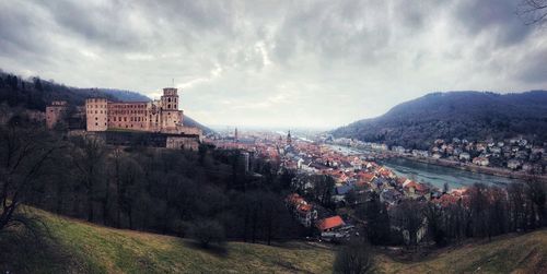 Panoramic view of townscape against sky